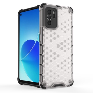 Ốp điện thoại trong suốt vân tổ ong chống rơi đơn giản cho Oppo Reno 6 Z / Reno6Z / Reno6 Z / Reno 6z 5g