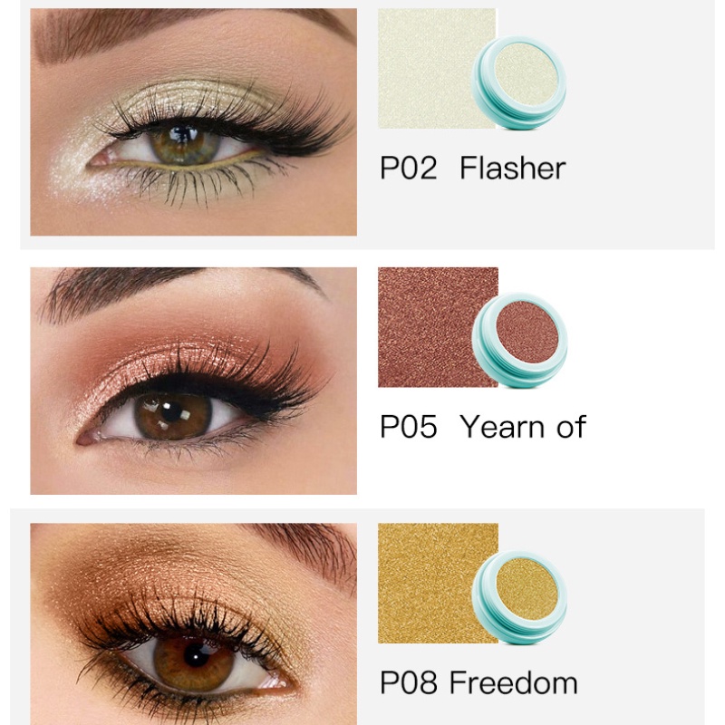 [Hàng mới về] Phấn mắt màu đơn sắc lì ánh nhũ ngọc trai lấp lánh kiểu dáng trái trứng dễ thương QIBEST