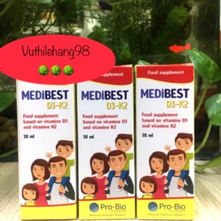 (nhập khẩu date:03/2023) MEDIBEST D3-K2 giúp xương răng chắc khoẻ
