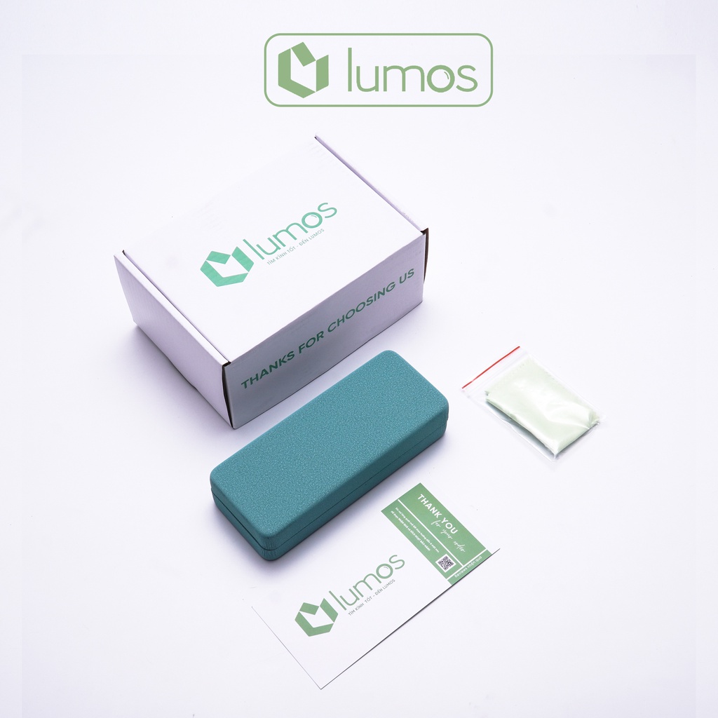 Gọng kính cận Lumos nam nữ vuông đẹp thời trang Hàn Quốc chống tia UV cao cấp 9210