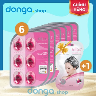 Viên dưỡng tóc Ellips Hồng - Chăm sóc, phục hồi tóc hư tổn với thành phần vitamin, tinh dầu Moroccan và Jojoba tự nhiên