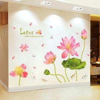 Decal dán tường hoa sen lotus