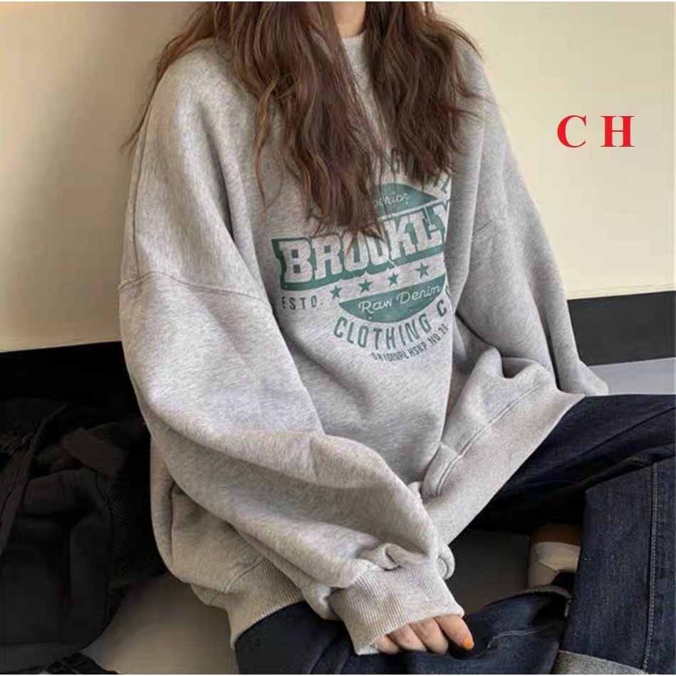 Áo hoodie tay bồng ulzzang🌸Áo nỉ sweater nam nữ form rộng unisex BROOKLYN chất nỉ bông🌸  Freeship🌸 Sale | BigBuy360 - bigbuy360.vn