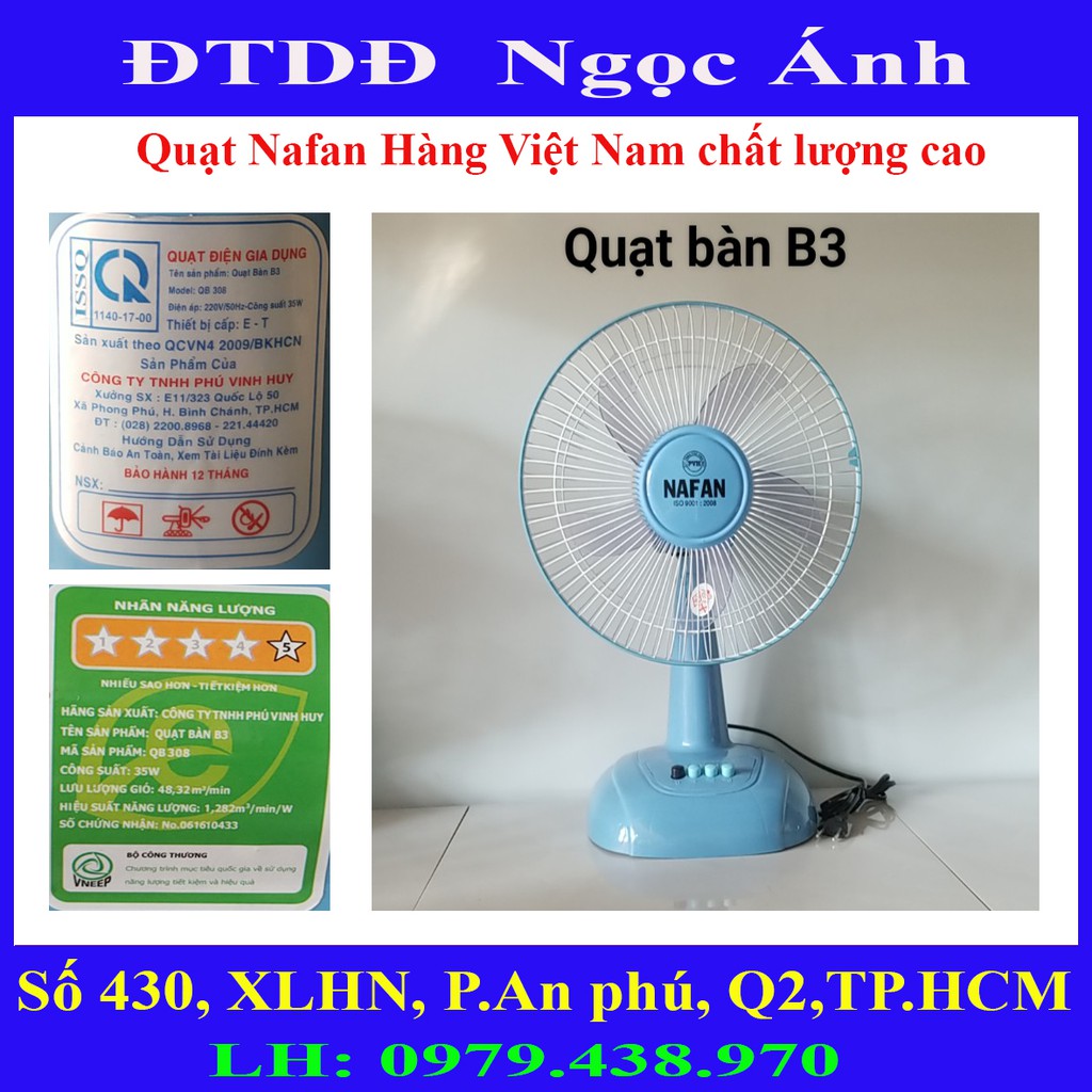 Quạt bàn B3 Nafan Hàng Việt Nam chất lượng cao