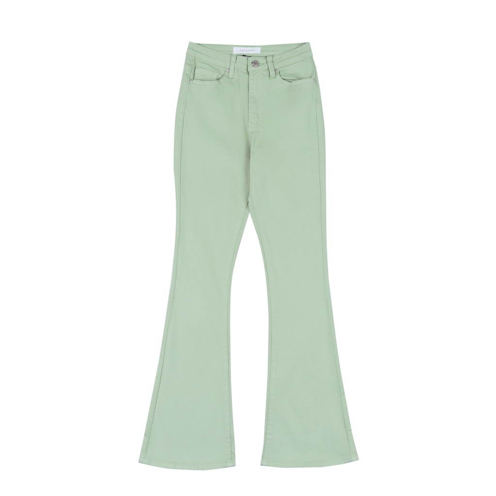 TATICHU - Muted Colors Flared Jeans  - Quần Jean loe co giãn