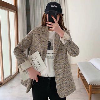 (Hàng Đẹp)Áo khoác vest blazer  kẻ caro Hàn Quốc-HC185.Ảnh thật 4 hình cuối
