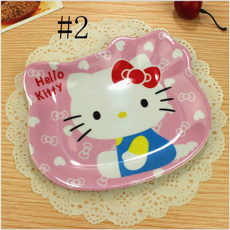 【Life-365】Hello Kitty Plate Cartoon Kids Tableware Snack Dish Cake Dish Baby Tableware