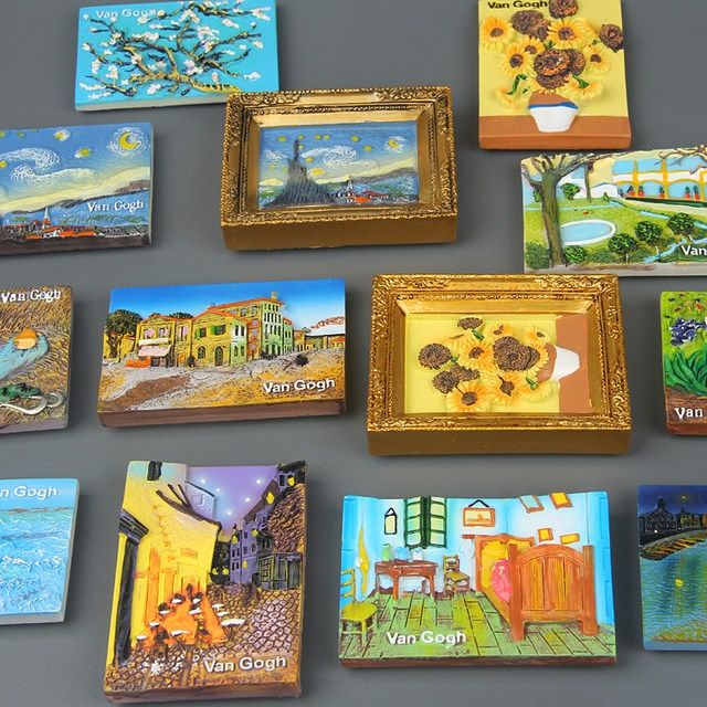 Nam Châm Dán Tủ Lạnh Dòng Van Gogh Hoa Hướng Dương Nổi Tiếng Ins world