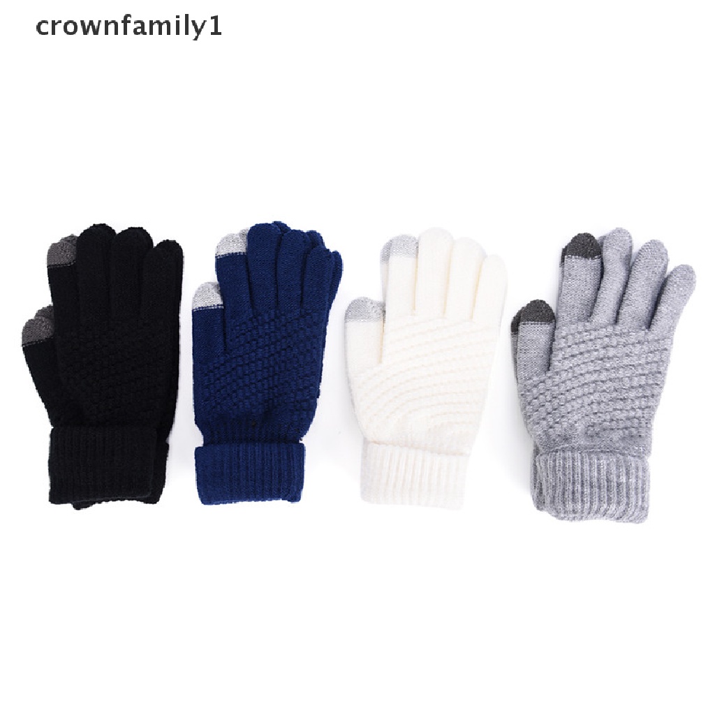 [crownfamily1] Găng Tay Len Giữ Ấm Mùa Đông Có Thể Sử Dụng Màn Hình Cảm Ứng Dành Cho Nam