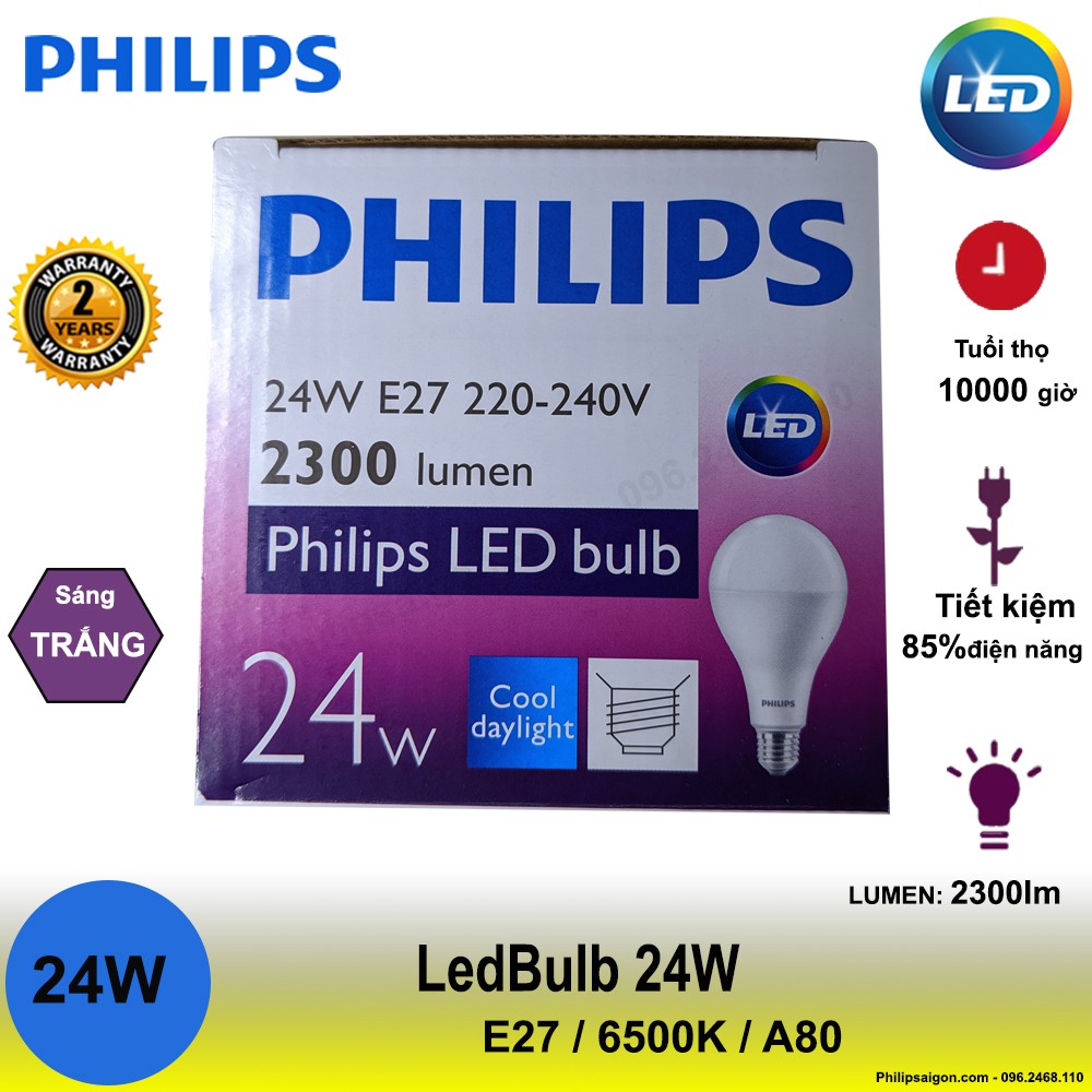 Bóng đèn Led Philips tiết kiệm điện - siêu sáng - bảo hành 24 tháng - rẻ nhất Shopee