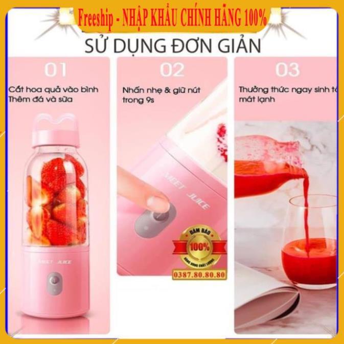 [ 9s LÀ XONG - BẢN MỚI ] Máy xay sinh tố cầm tay đa năng/ Máy xay cầm tay mini sạc điện chỉ với 9 giây Meet Juice 500ml