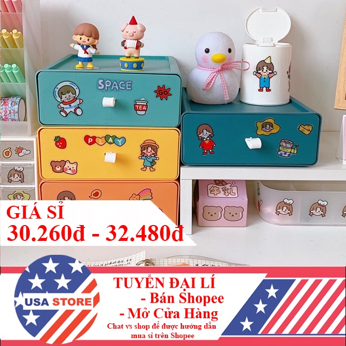 Ngăn Kéo Xếp Tầng Để Đồ K6 - Kệ Để Bàn Học, Tủ Nhựa Bàn Làm Việc Nhiều Ngăn Màu Sắc Phong Cách Hàn Quốc