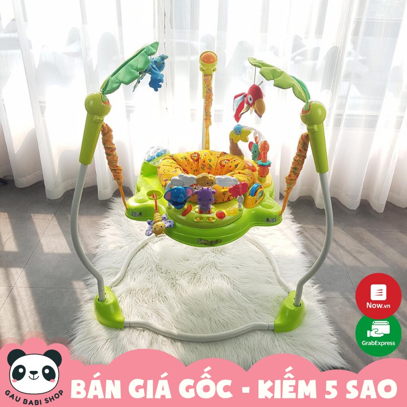  FREE SHIP !!! Ghế nhún tập đứng màu xanh lá có đèn nhạc IBaby - Hàng chính hãng