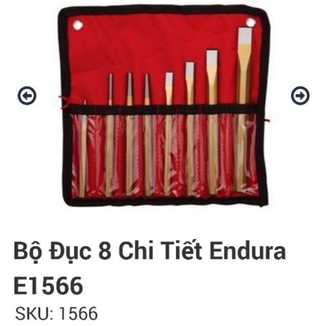 Bộ đục sắt Endura E1566 8 chi tiết
