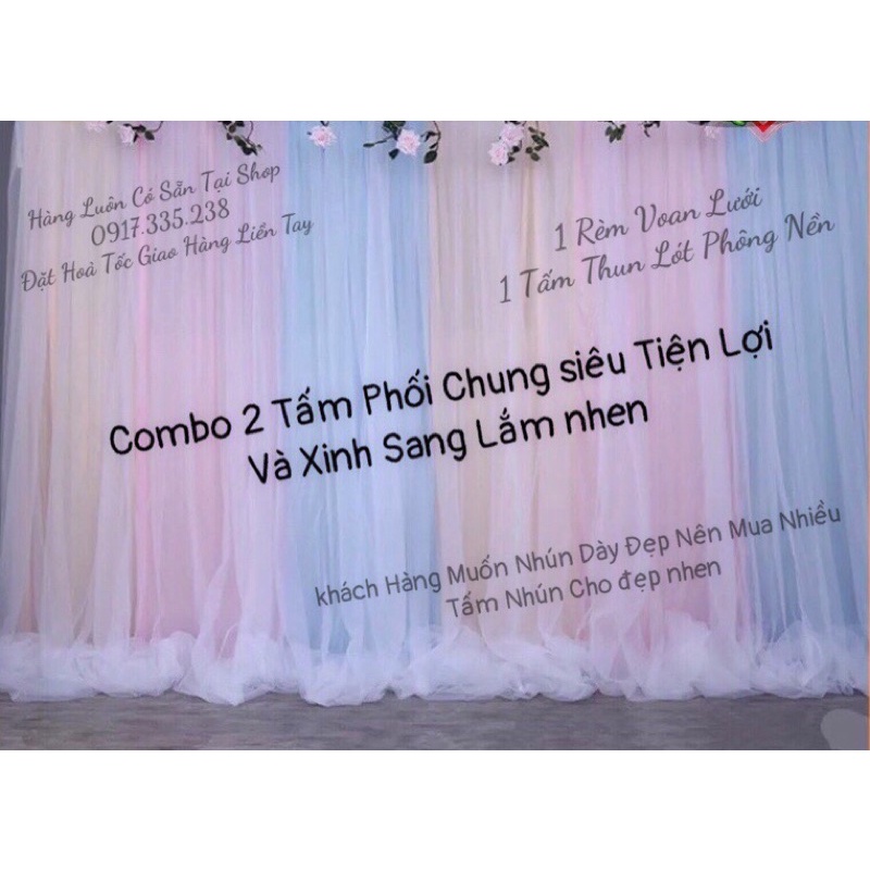 Rèm vải voan lưới trang trí cao 3m×1.6m.Combo Siêu Tiện Lợi