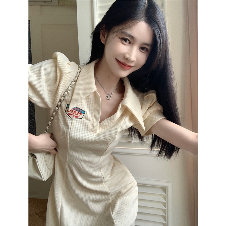 Áo Thun polo Ngắn Tay Thêu Chữ Phong Cách Hàn Quốc Thời Trang Cho Nữ