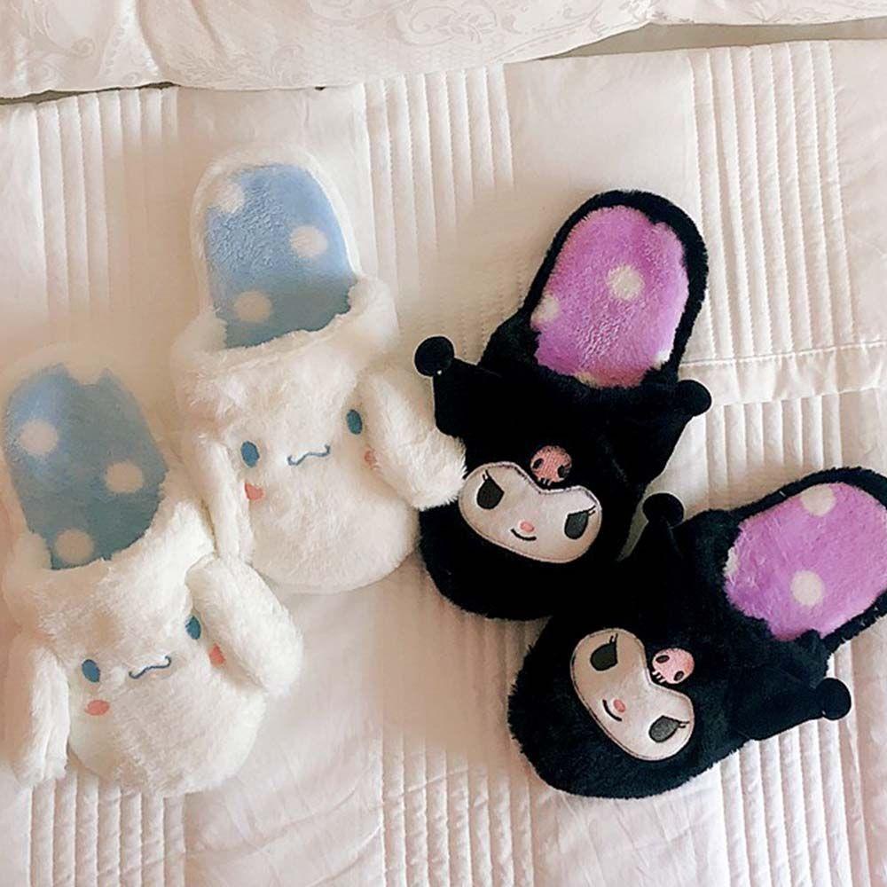 Dép Bông Đi Trong Nhà Hình Kuromi Hoạt Hình Dễ Thương