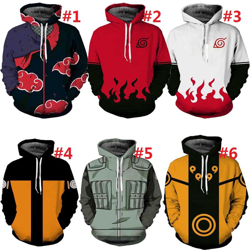 DRXC1 Áo khoác hoodie tay dài phong cách Naruto độc đáo 25 [TD92]