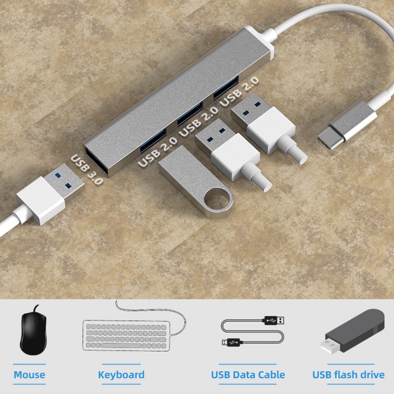 HUB FONKEN 4 cổng USB 2.0 USB Type C phù hợp Lenovo Xiaomi Macbook Pro Air PC Laptop