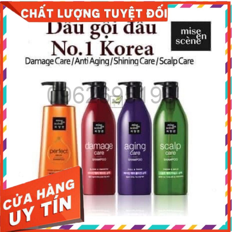 [ Cao Cấp ] Bộ Dầu Gội Xả Mise En Scene Hàn Quốc, Gồm 1 Chai Dầu Gội + 1 Chai Dầu Xả, Giúp Tóc Luôn Mềm Mượt