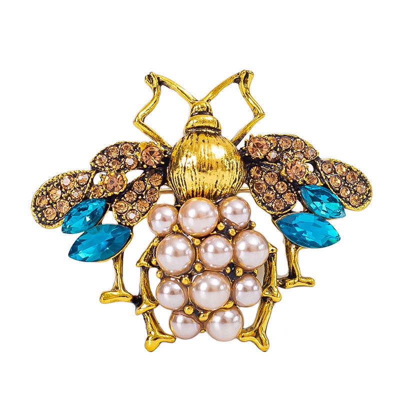 Trâm Cài Áo Hình Con Ong Bằng Kim Loại Đính Ngọc Trai Giả Cổ Điển 2022 Mới