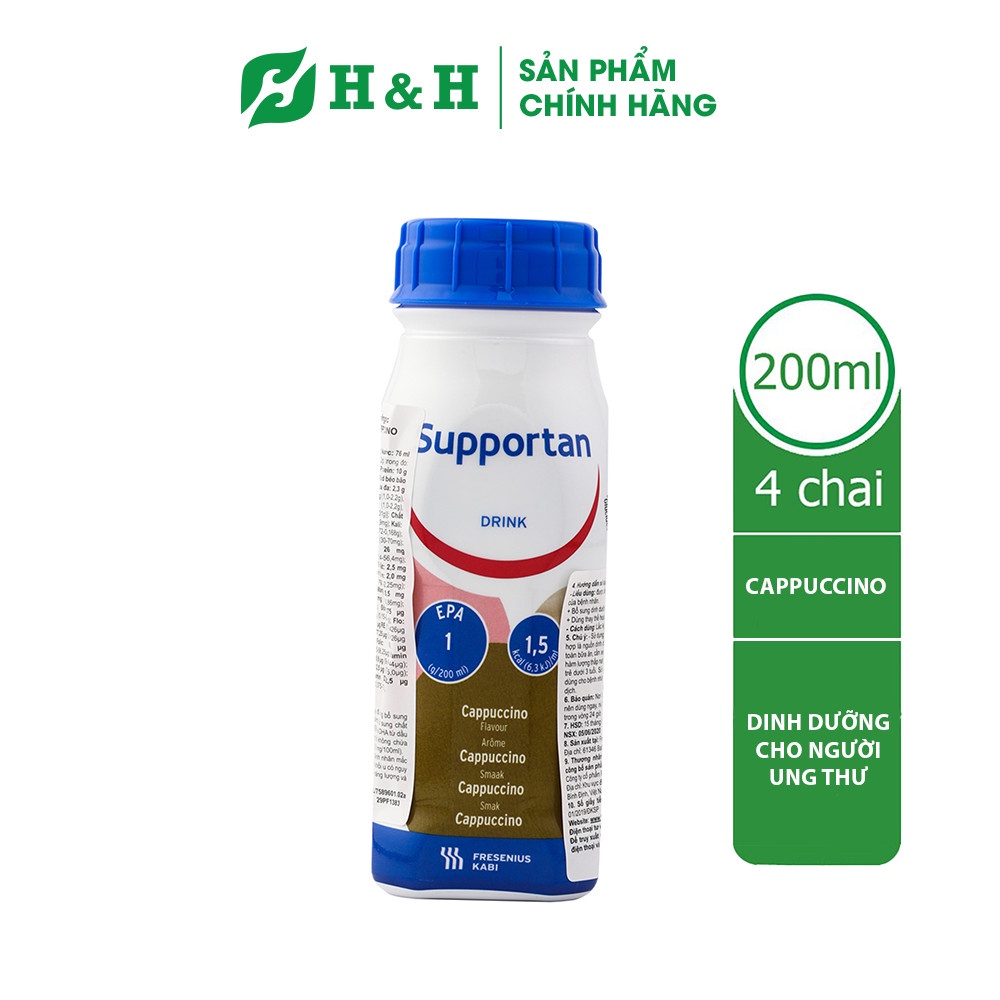 Sữa Supportan cho bệnh nhân ung thư, sau phẫu thuật (200ml x 4 chai)