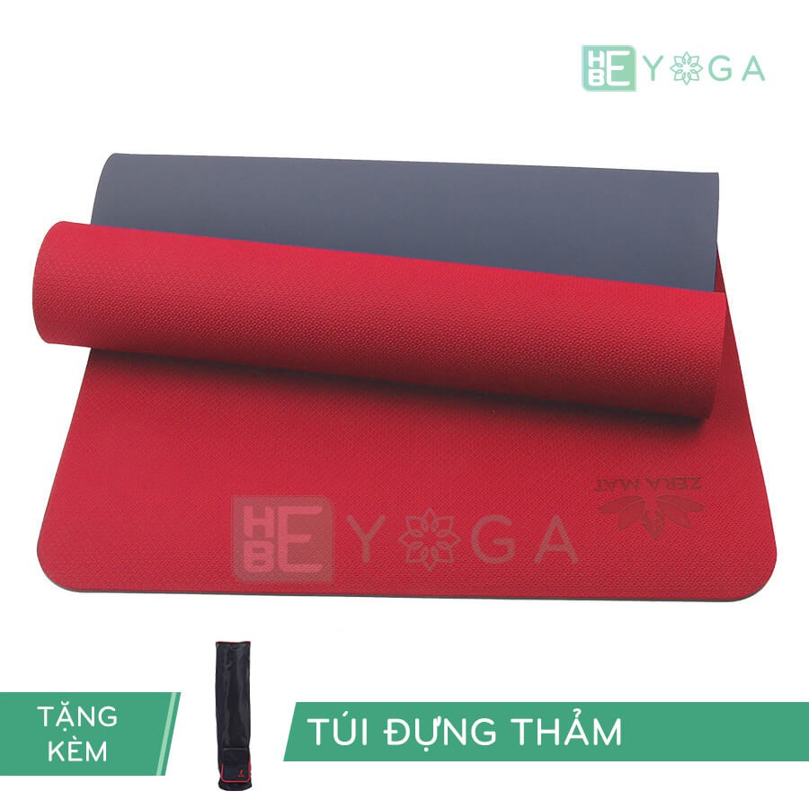 Thảm Tập Yoga Gym TPE 8MM Định Tuyến Cao cấp Siêu bền Chống trơn trượt Tặng Túi Cao Cấp