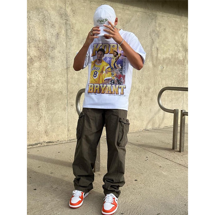 Áo Thun Cotton Tay Ngắn Dáng Rộng In Hình Cầu Thủ NBA Edwards Curry Kobe James Phong Cách hip hop Thời Trang Đường Phố 2022