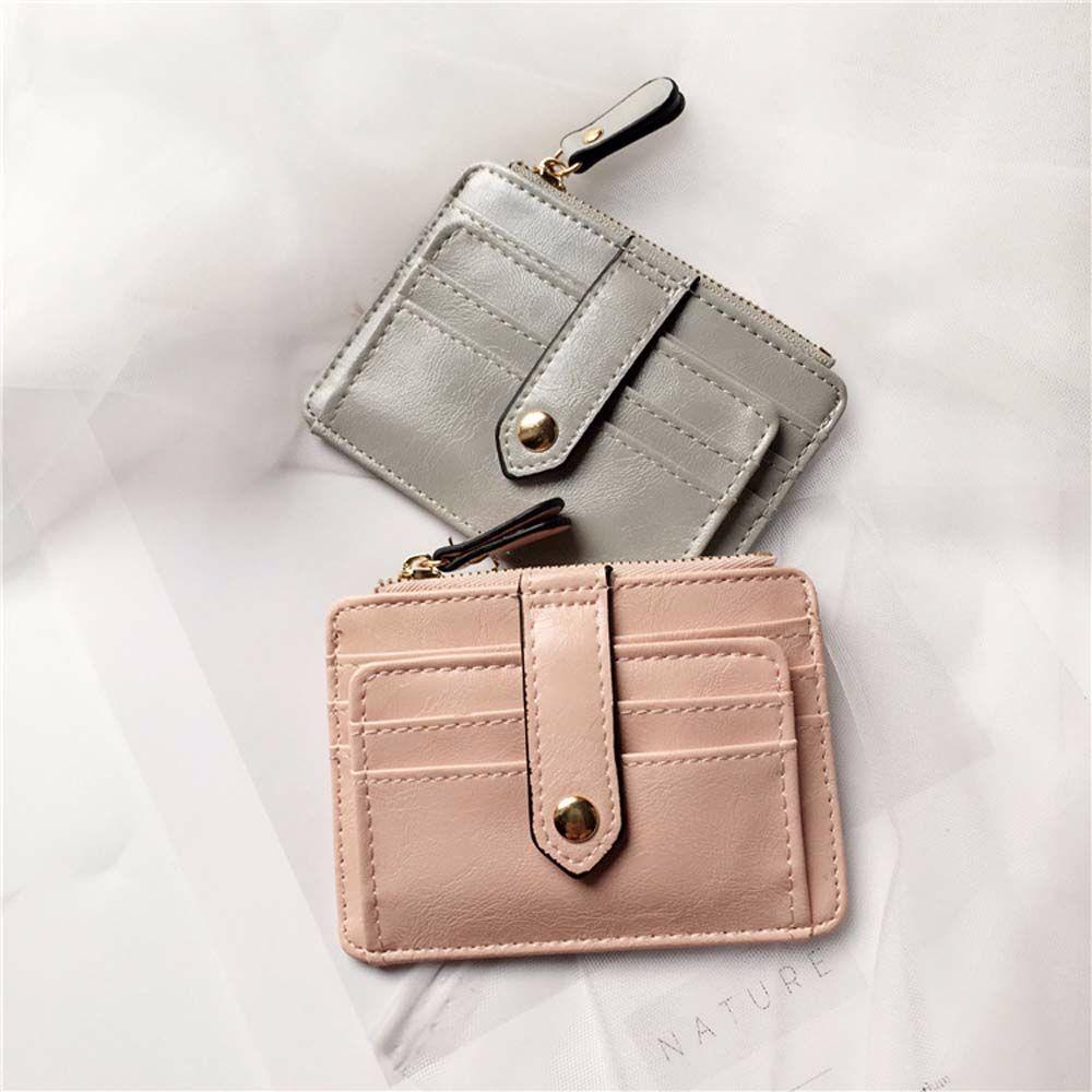 Ví Ngắn Đựng Tiền Xu Bằng Da PU Siêu Mỏng Đa Năng Cho Nam Nữ