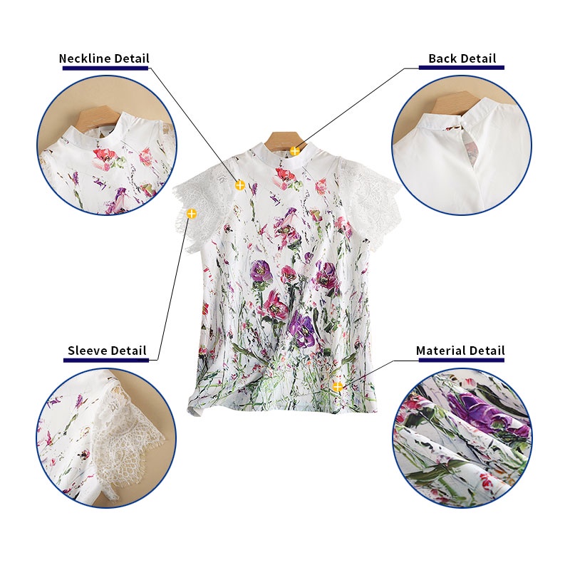 Áo nữ ZANZEA tay ngắn phối ren phong cách Châu Âu thời trang