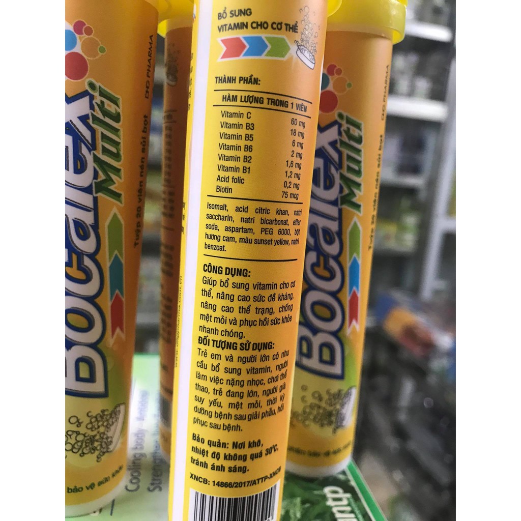 Sủi Vitamin C Bocalex Multi Dược Hậu Giang Tuýp 20 viên