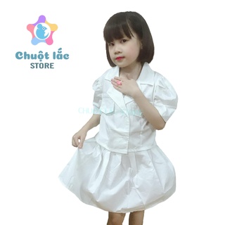 Chuột Lắc Store Sét Váy Cho Bé Gái Kiểu Vest Size Đại Kate Lụa 15-30Kg