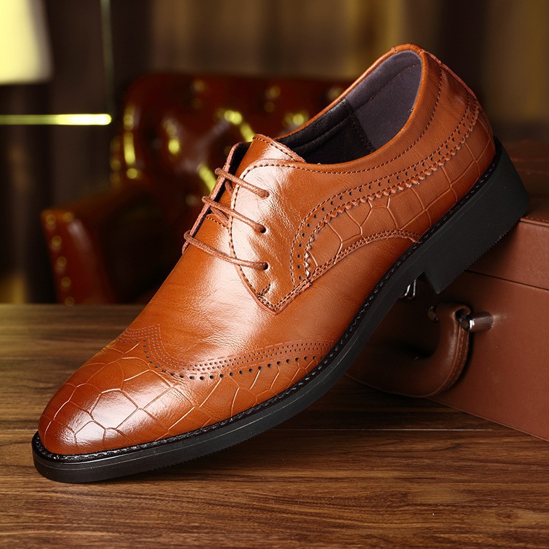 Thiết kế thời trang Đàn ông ăn mặc đẹp trai thoáng khí Kinh doanh chính thức Cá sấu Brogues Giày