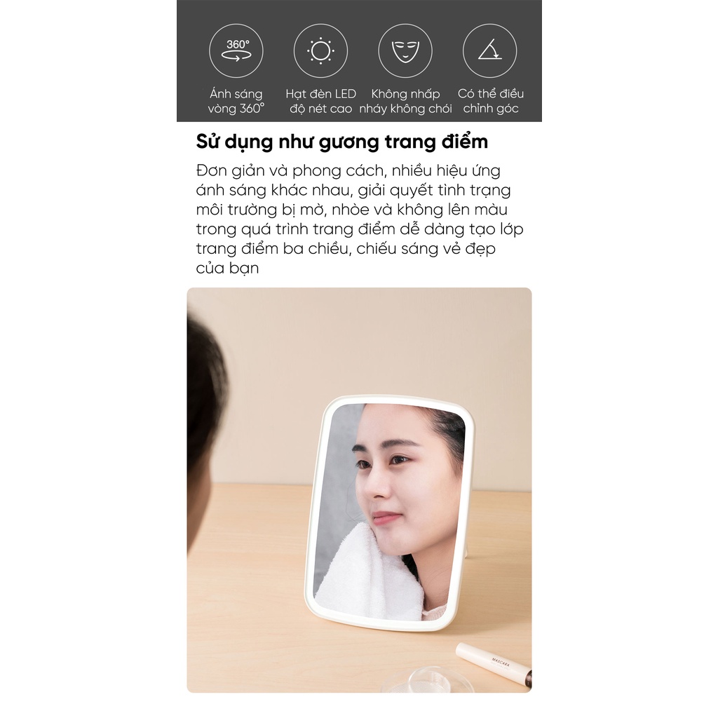 GƯƠNG TRANG ĐIỂM CẢM ỨNG ĐÈN LED HD Xiaomi Jordan Judy NV026 / NV030 CHÍNH HÃNG FULLBOX
