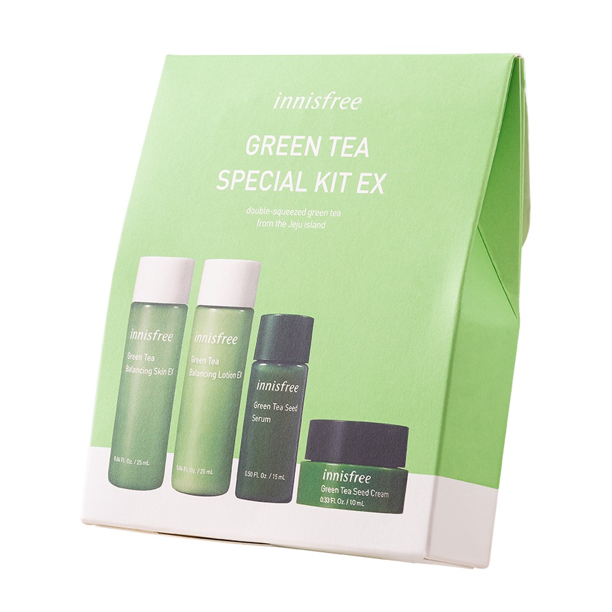(Auth Hàn 4 Món) Bộ Kit Dưỡng Da Mụn Cấp Ẩm Innisfree Green Tea