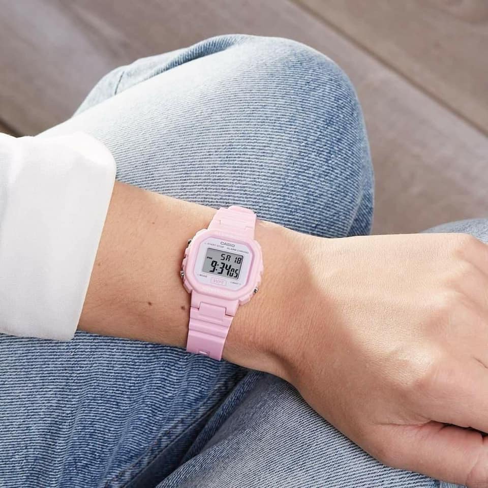 Đồng hồ Nữ Casio LA20WH-4A1, đồng hồ chính hãng, dây nhựa full hồng