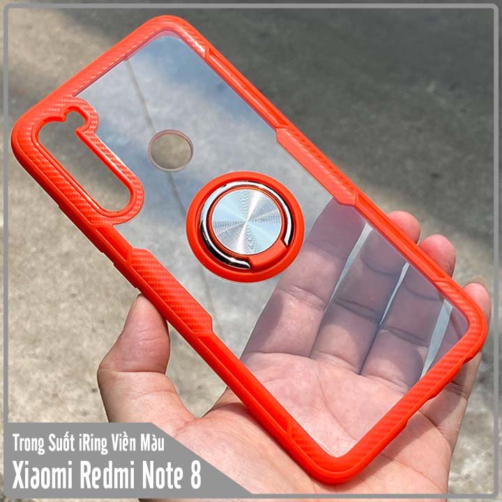 Ốp lưng Xiaomi Redmi Note 8 Trong Suốt Chống Sốc iRing Viền Màu