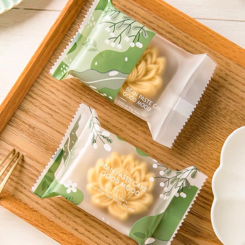 100 bộ vỏ khay kèm túi đựng bánh dứa túi 7x12cm, khay 6x5cm