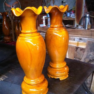 cặp lục bình gỗ mít cao 41cm X 14cm