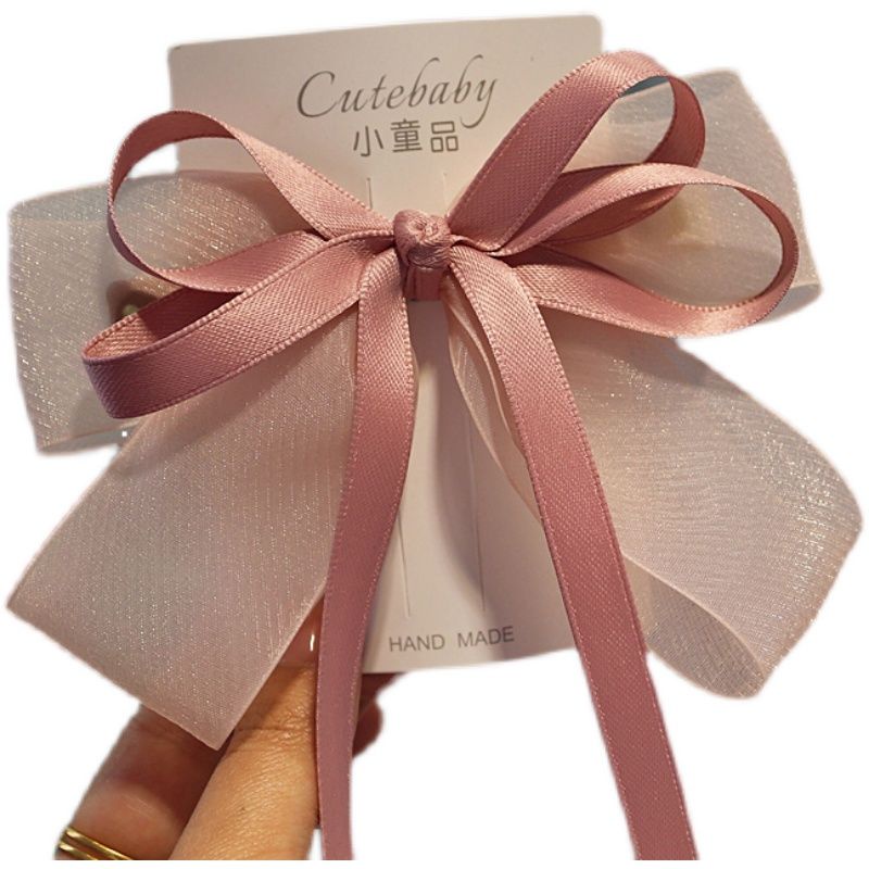 Kẹp Tóc Ruy Băng Kiểu Công Chúa Dễ Thương Phong Cách Hàn Quốc Cho Bé Gái