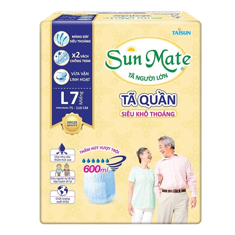 Combo 6 gói tã quần Sunmate M9/L8-M8/L7