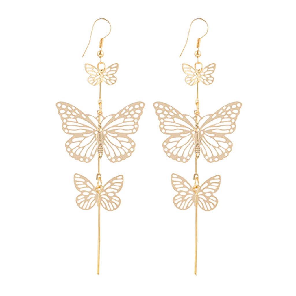 Khuyên tai hình bướm dáng dài phong cách Punk