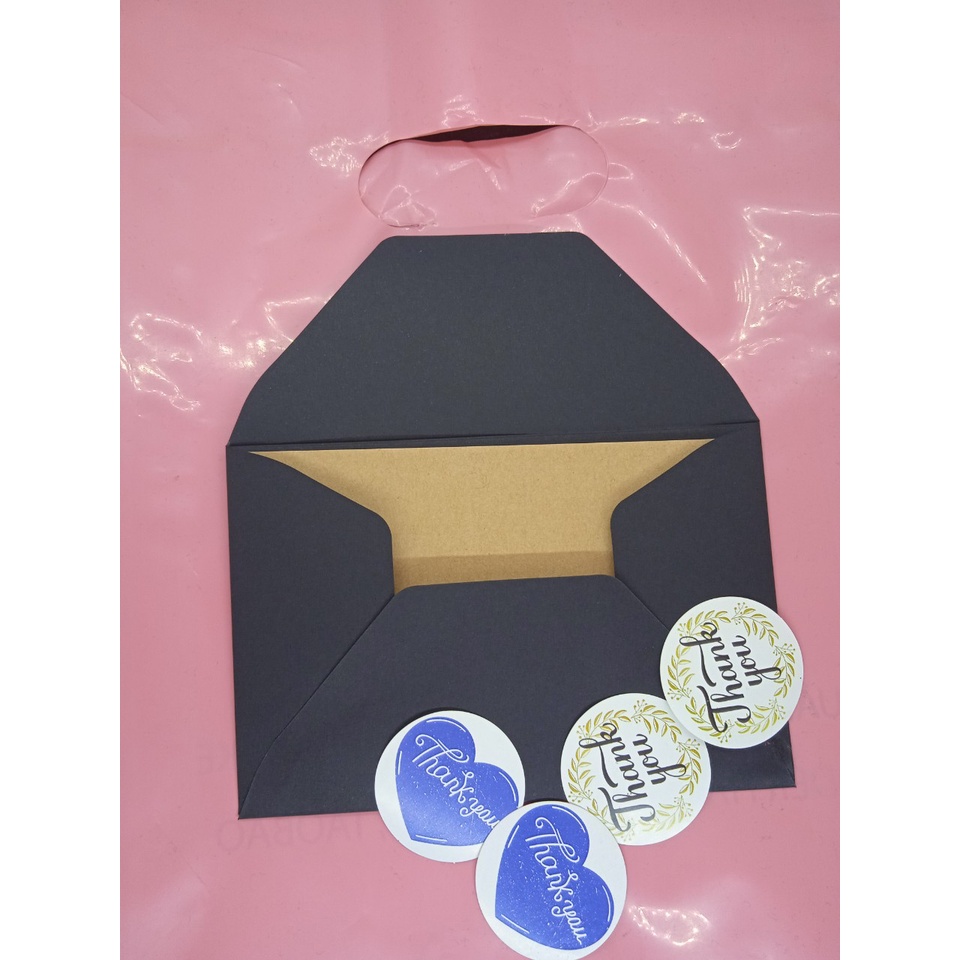 Bao thư giấy Kraft, phong bì vintage kích thước A6 15x10cm Tặng Sticker