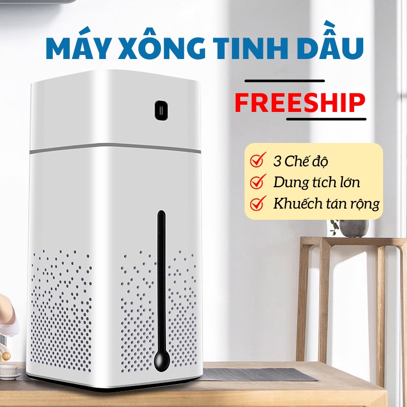 Máy Phun Sương, Khuếch Tán Tinh Dầu, Máy Xông Tinh Dầu Tạo Ấm Không Khí Có Đèn Led SIXTEEN