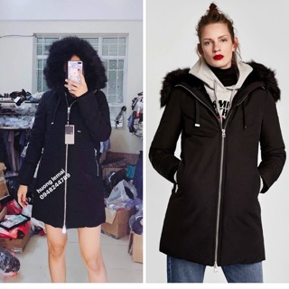 áo parka lót lông zara dáng ôm