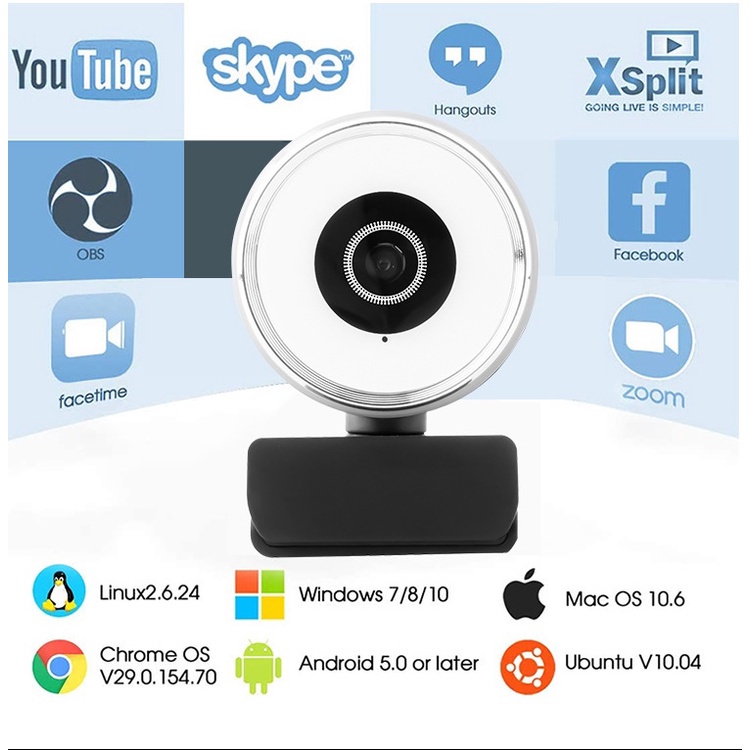 Webcam hỗ trợ quay video, livetream độ phân giải HD/2K/4K