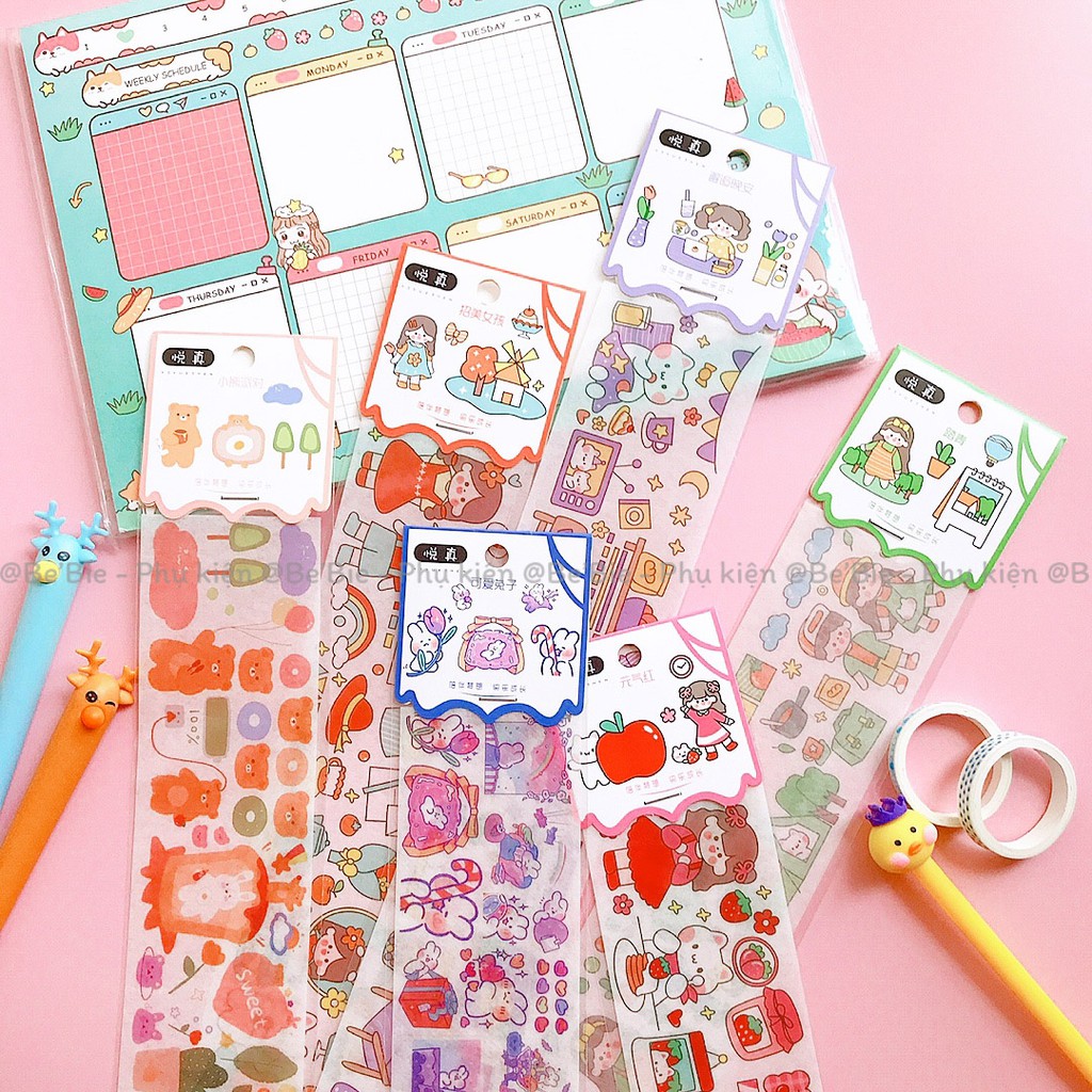 Bộ sticker dán trang trí sổ phim hoạt hình dễ thương BeBie - BP193