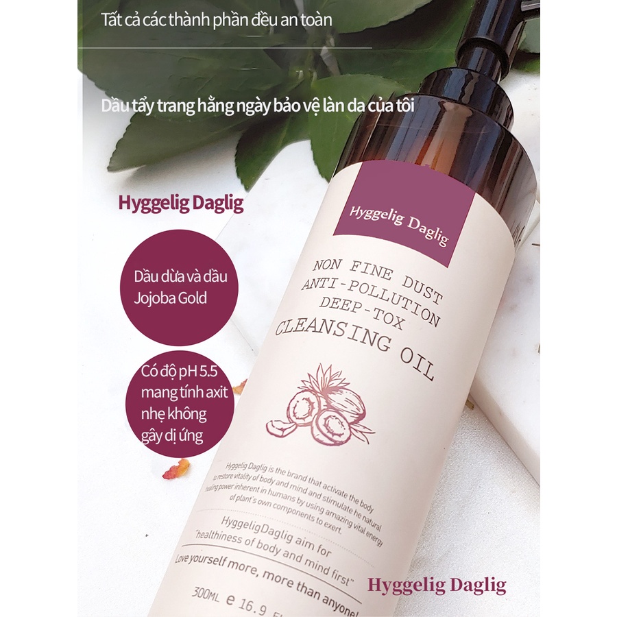 Dầu Tẩy Trang Loại Bỏ Bụi Mịn Hoàn Toàn Trên Da HYGGELIG DAGLIG NON FINE DUST ANTI-POLLUTION DEEP-TOX CLEANSING OIL