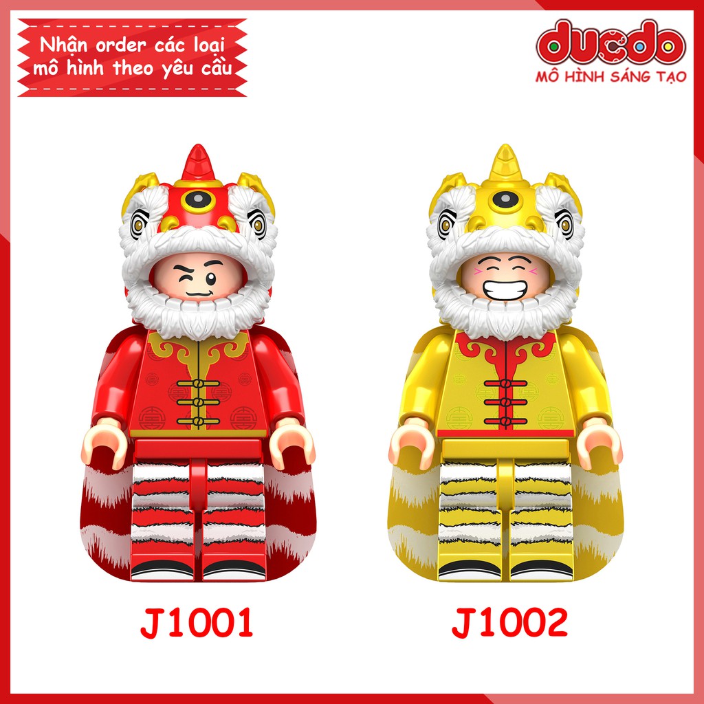 Minifigures nhân vật múa lân sư tử siêu đẹp - Đồ chơi Lắp ghép Xếp hình Mô hình Mini Xinh J1001 J1002