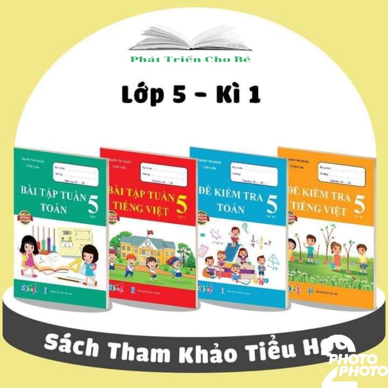 Sách - Combo Đề Kiểm Tra Và Bài Tập Tuần Toán Và Tiếng Việt Lớp 5 - Học Kì 1